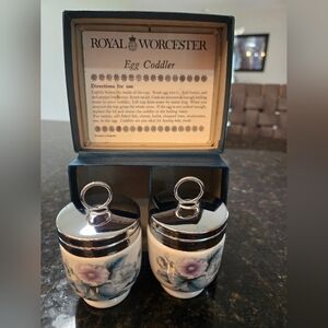 Royal Worcester Porcelain EGG CODDLER SET Made in England W/Instructions